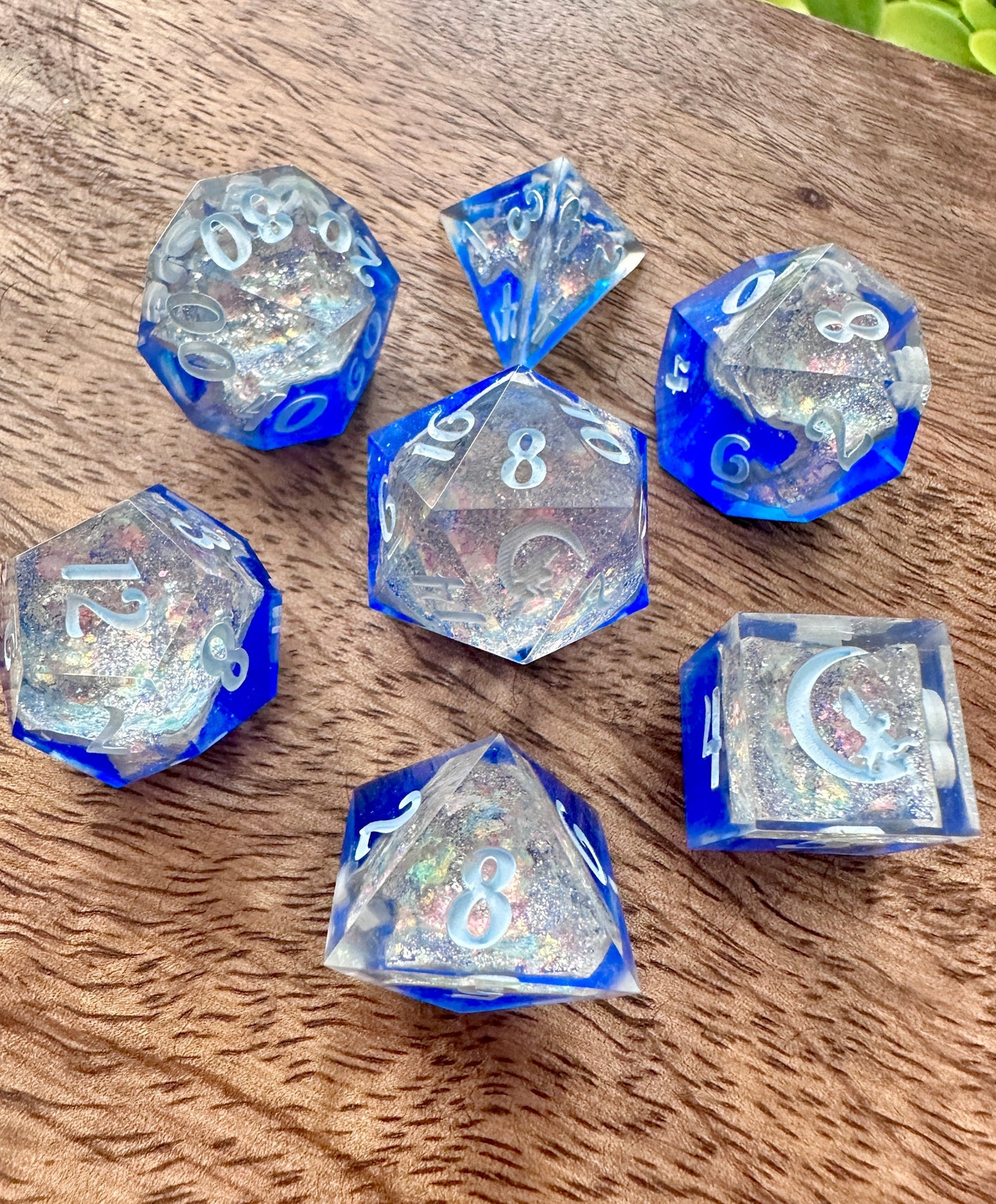 "Starfall" 7pc Geode Dice Set