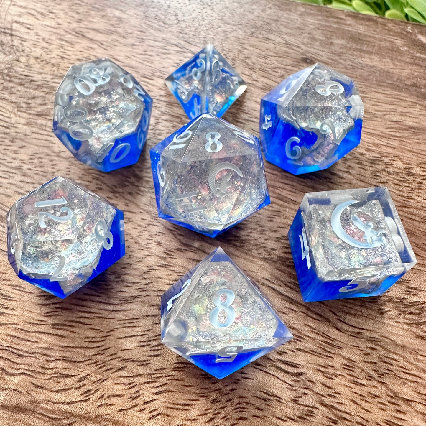 "Starfall" 7pc Geode Dice Set