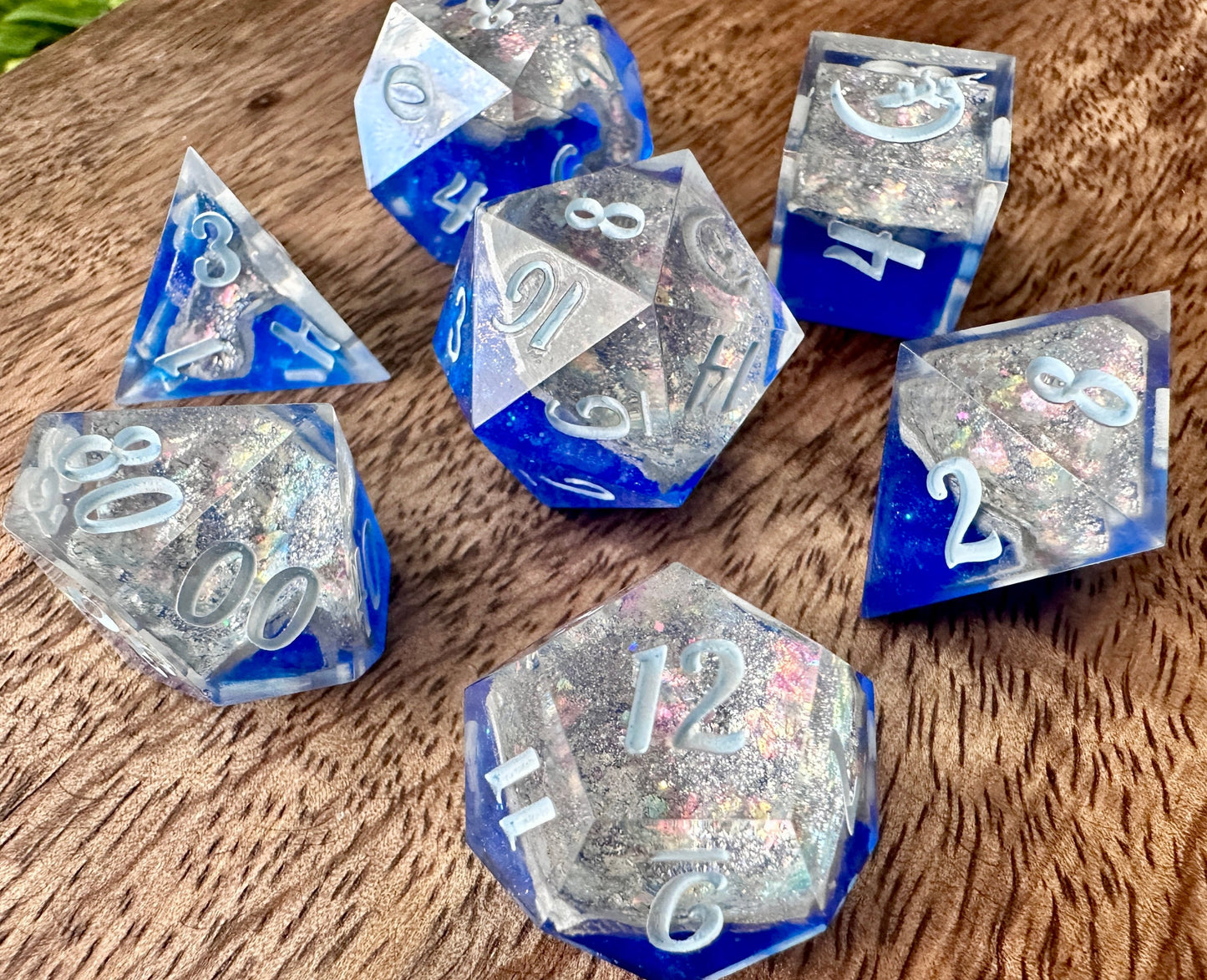 "Starfall" 7pc Geode Dice Set