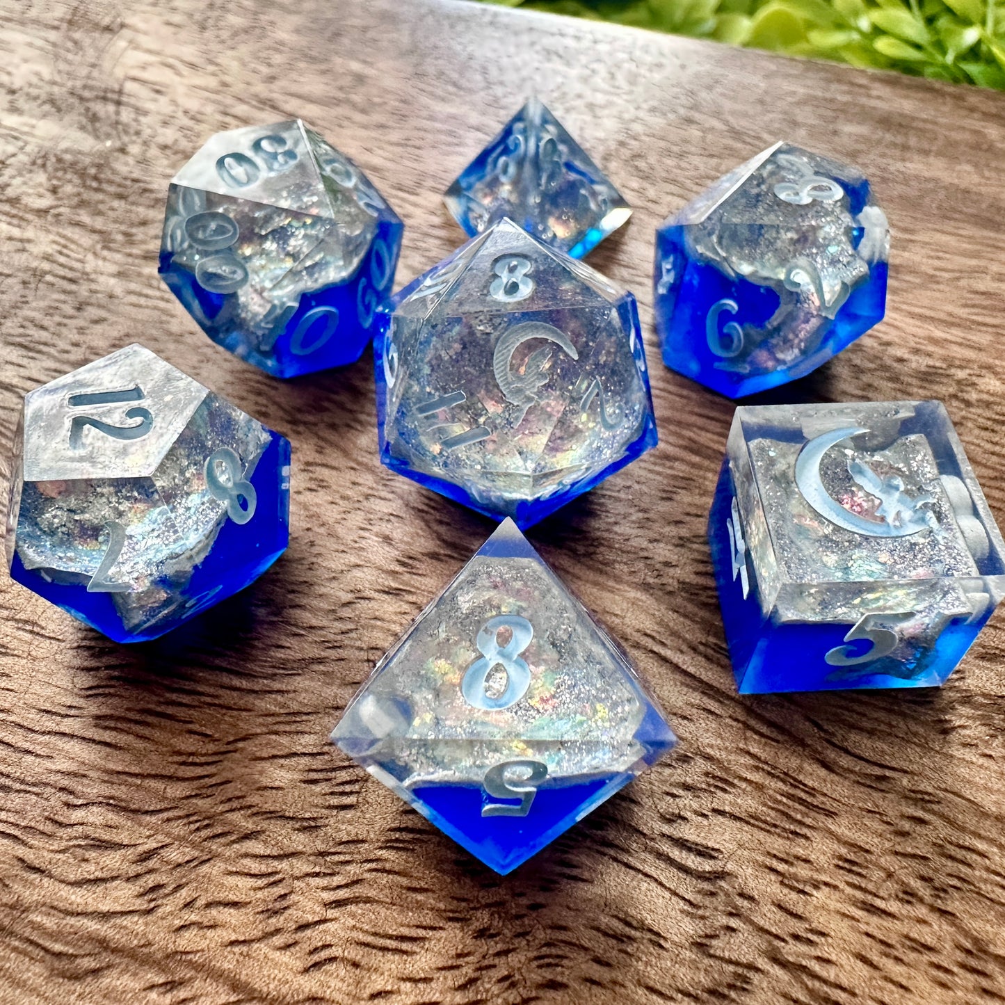 "Starfall" 7pc Geode Dice Set