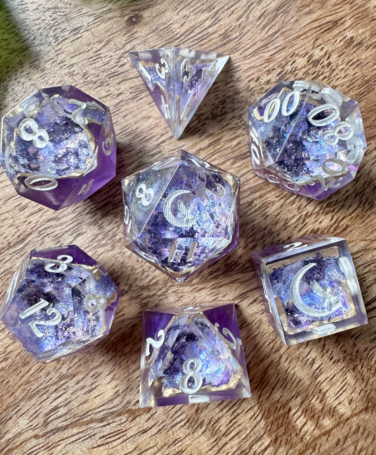 "Arcane Amethyst" 7pc Geode Dice Set