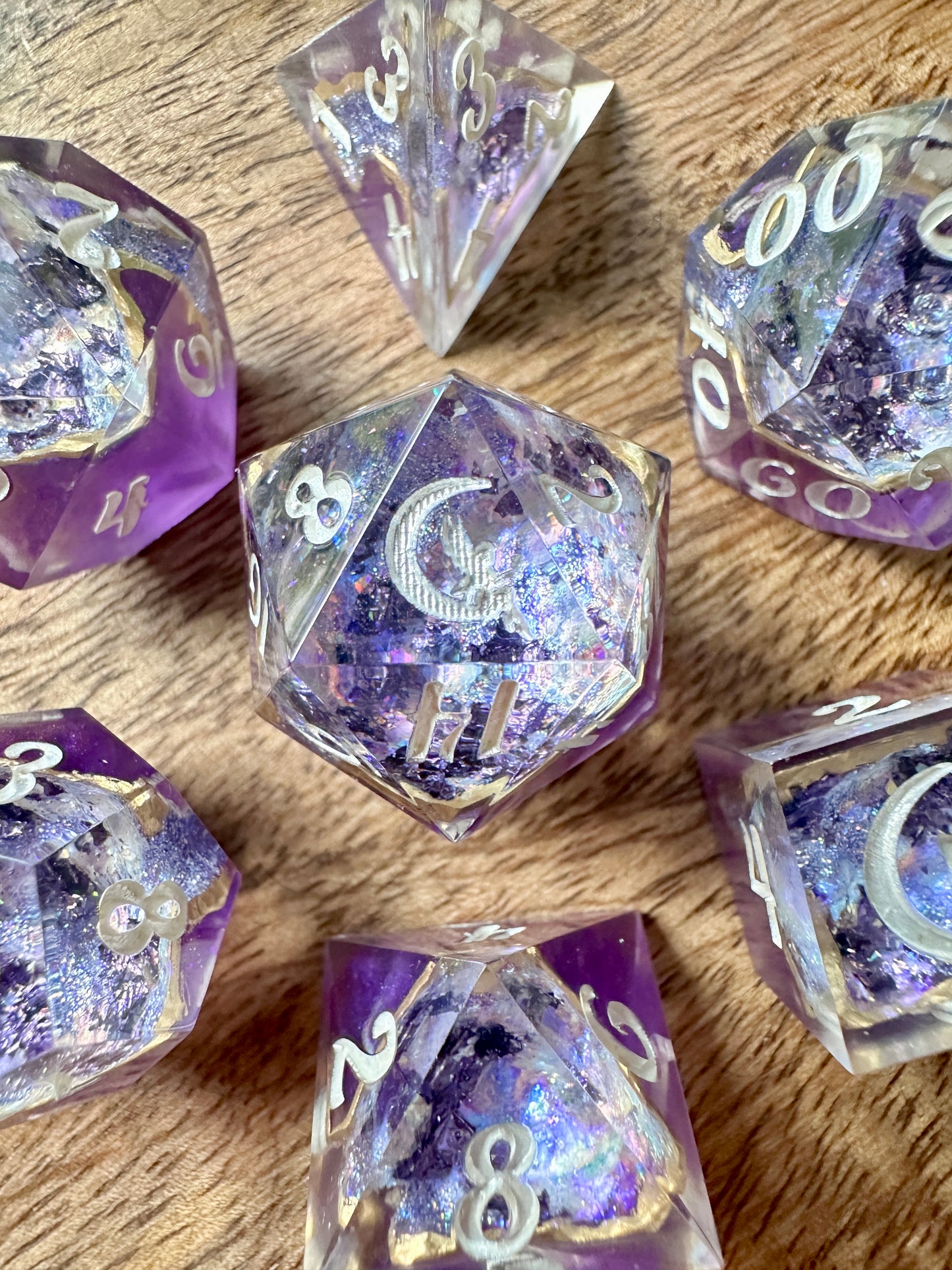 "Arcane Amethyst" 7pc Geode Dice Set