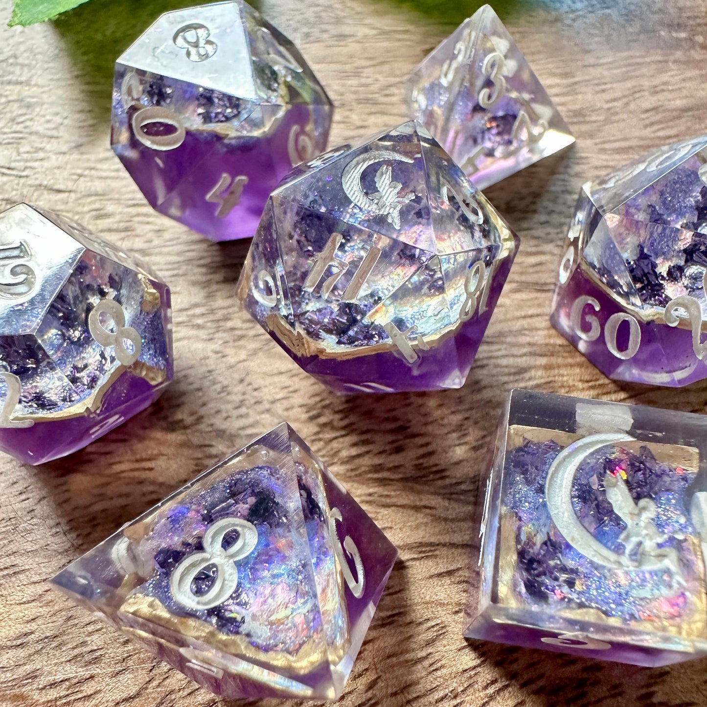 "Arcane Amethyst" 7pc Geode Dice Set