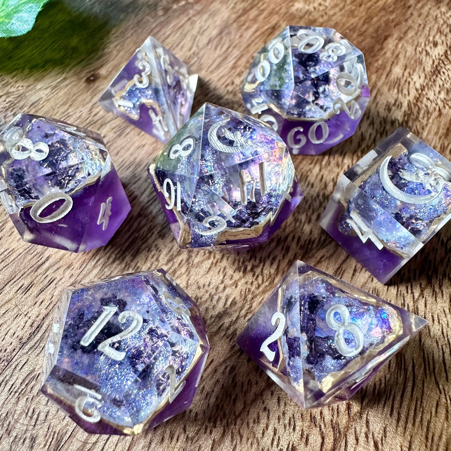 "Arcane Amethyst" 7pc Geode Dice Set