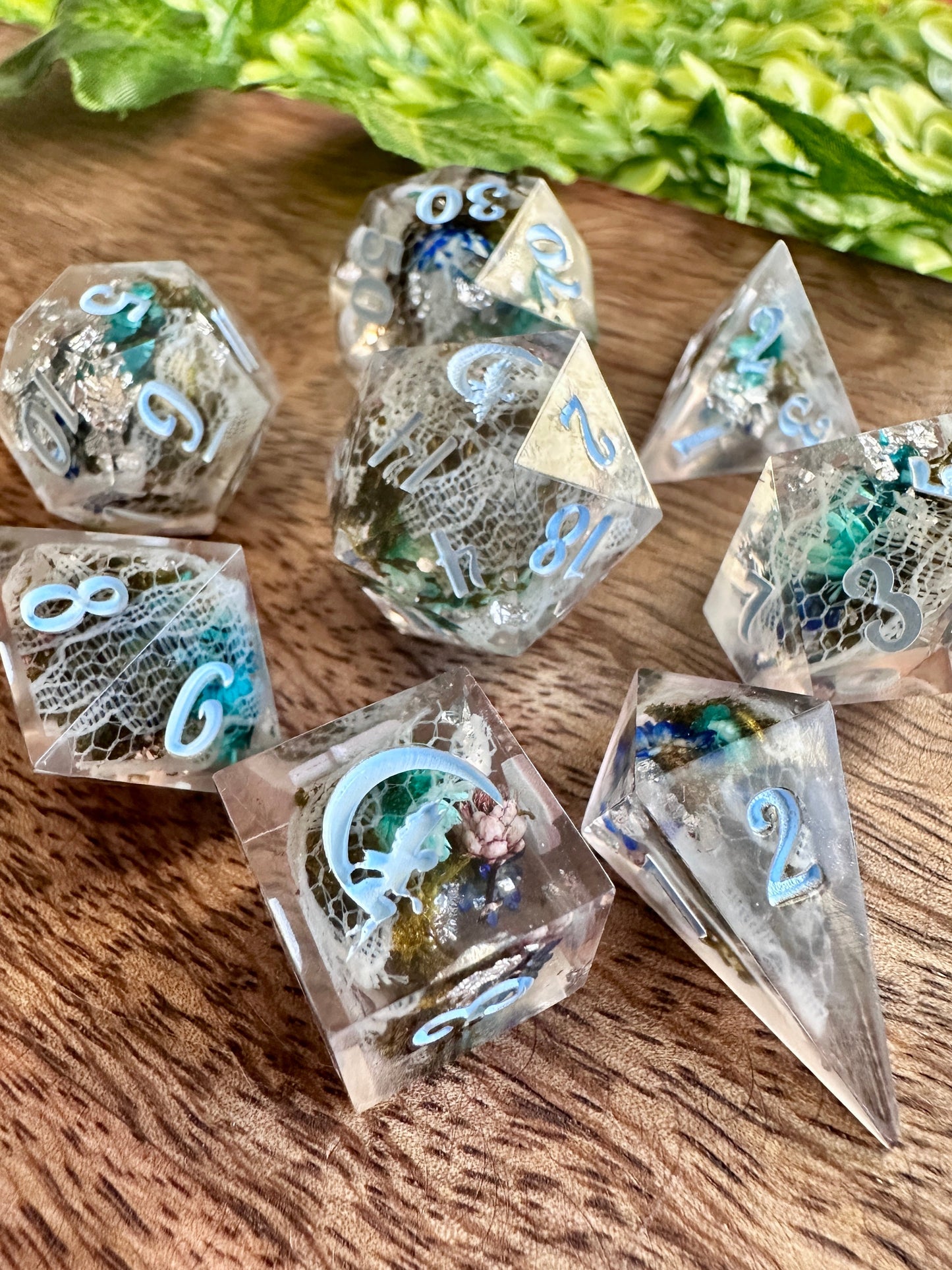 "Something Blue" 8pc Dice Set