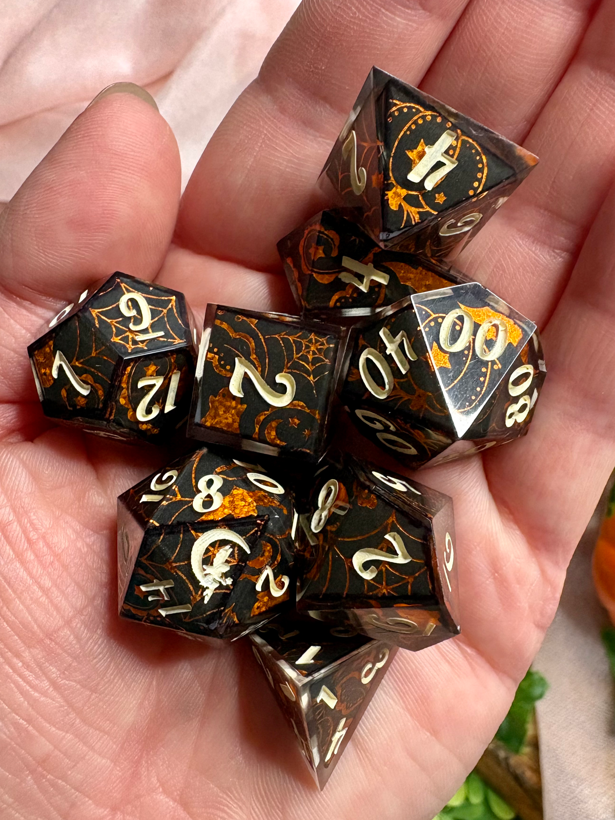 "Hexed Harvest" Dice Set 🎃🖤