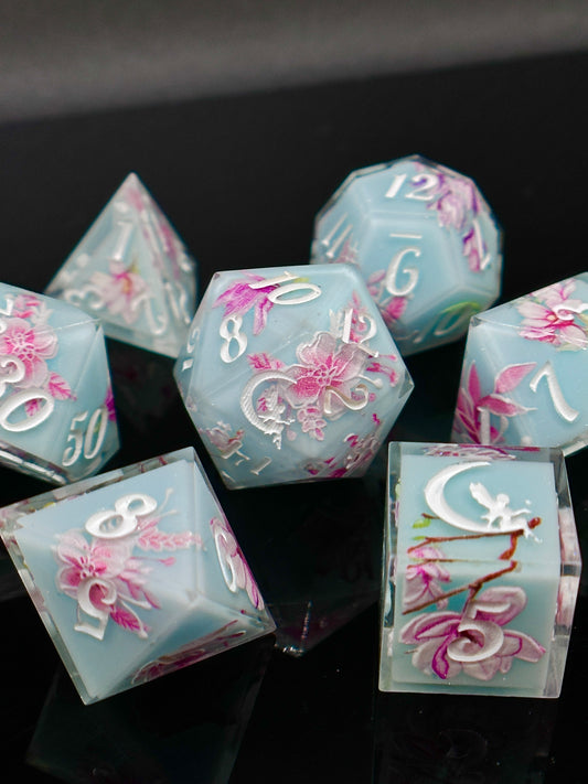 "Sakura Blossom" 7pc Dice Set