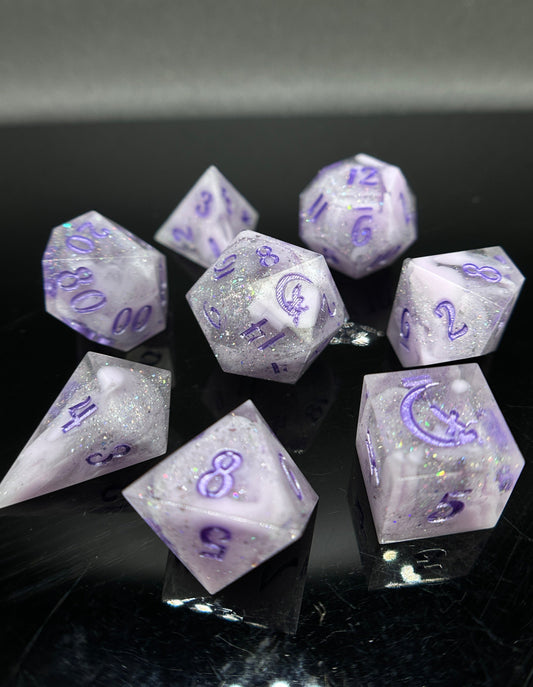 "Lavender Haze" 8pc Dice Set