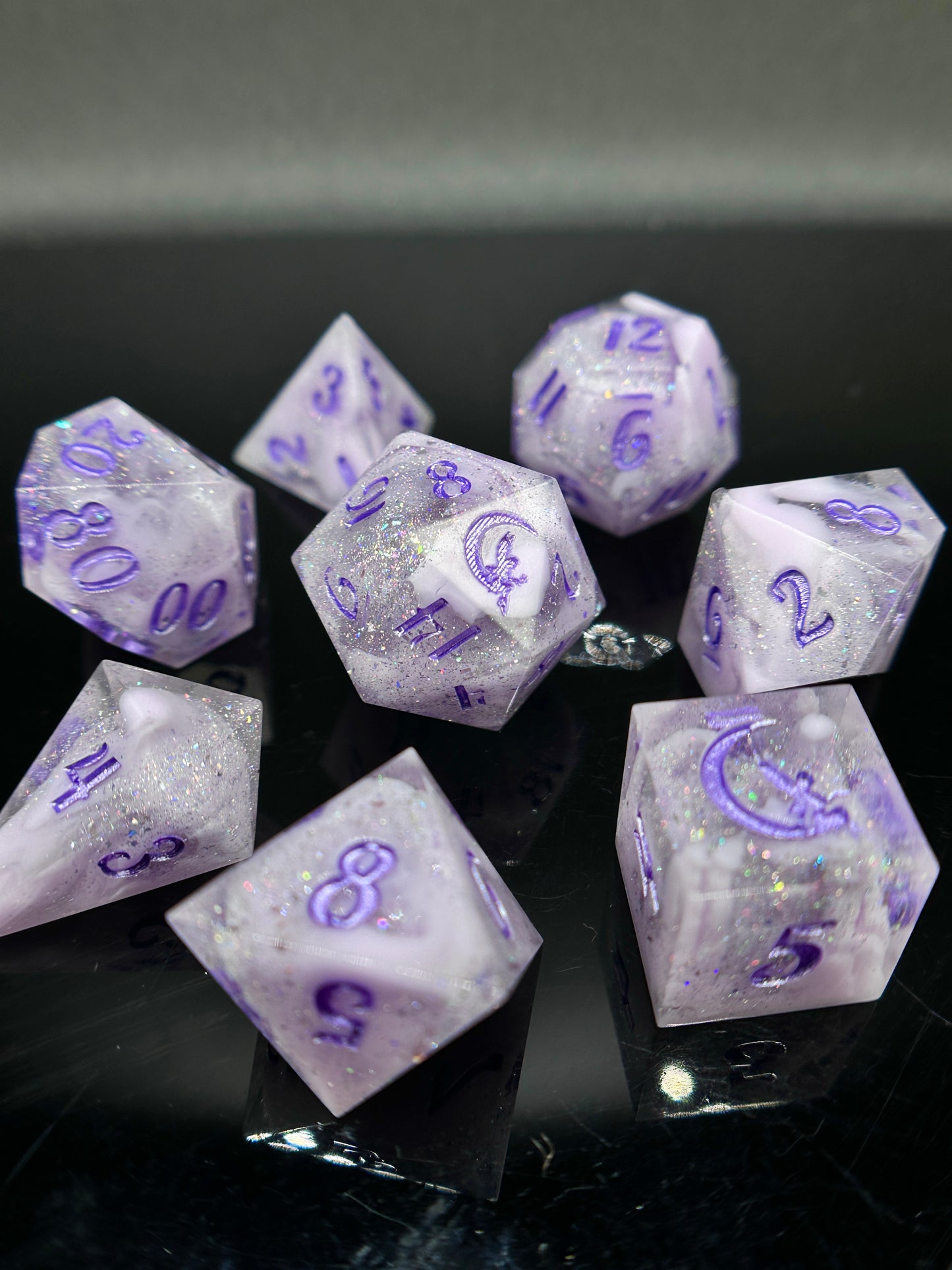 "Lavender Haze" 8pc Dice Set