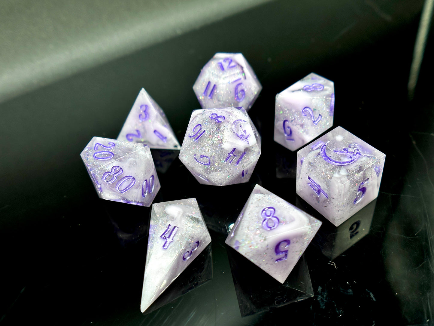 "Lavender Haze" 8pc Dice Set