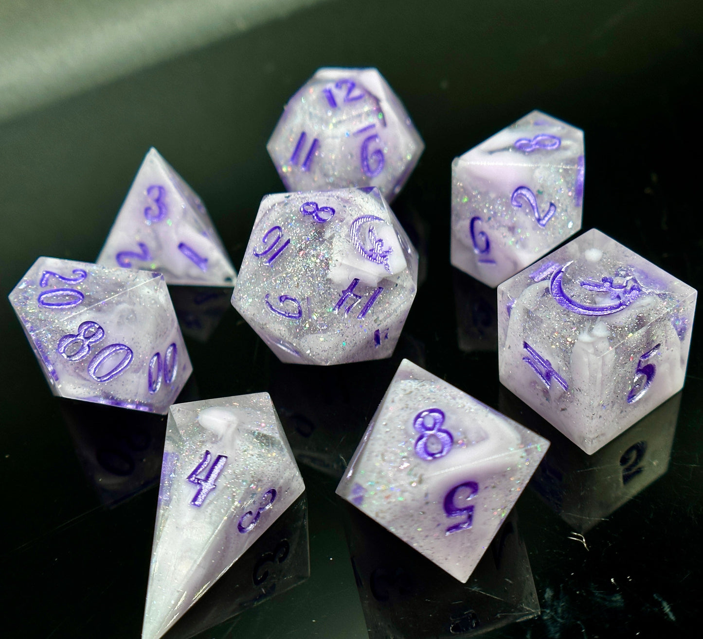 "Lavender Haze" 8pc Dice Set