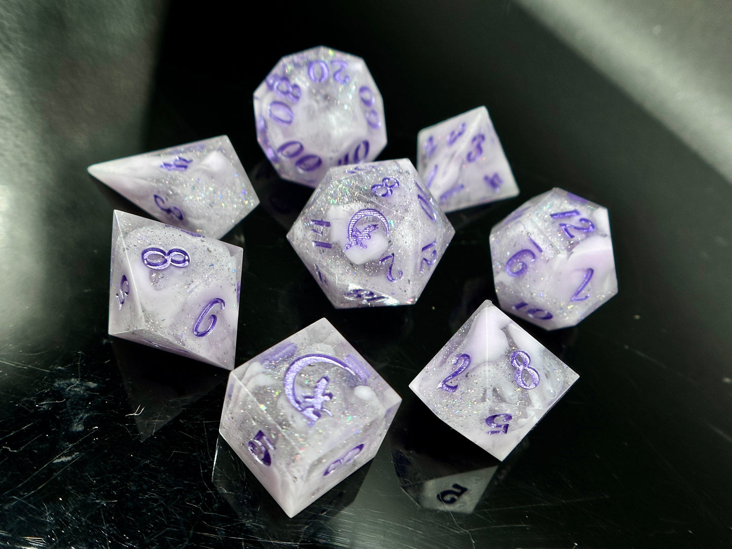 "Lavender Haze" 8pc Dice Set