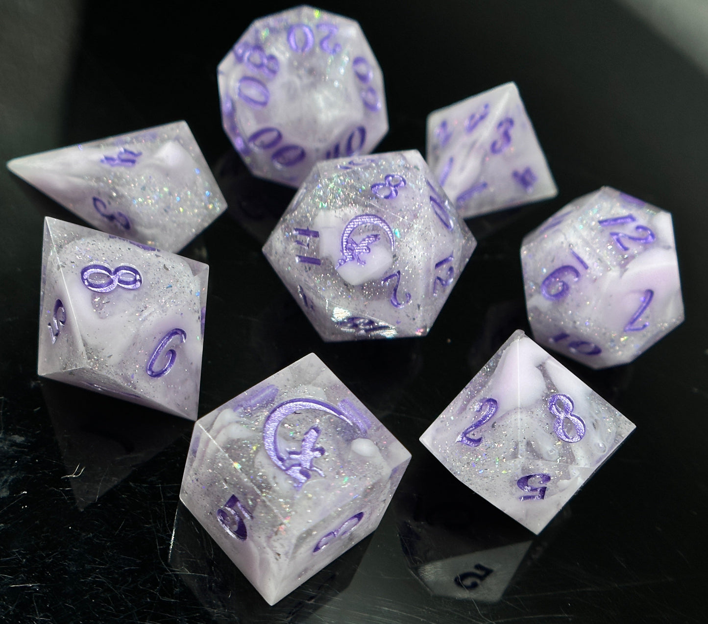 "Lavender Haze" 8pc Dice Set