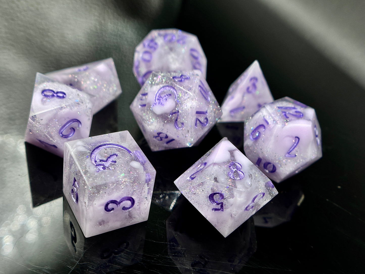 "Lavender Haze" 8pc Dice Set