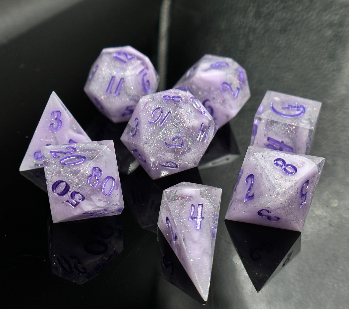 "Lavender Haze" 8pc Dice Set