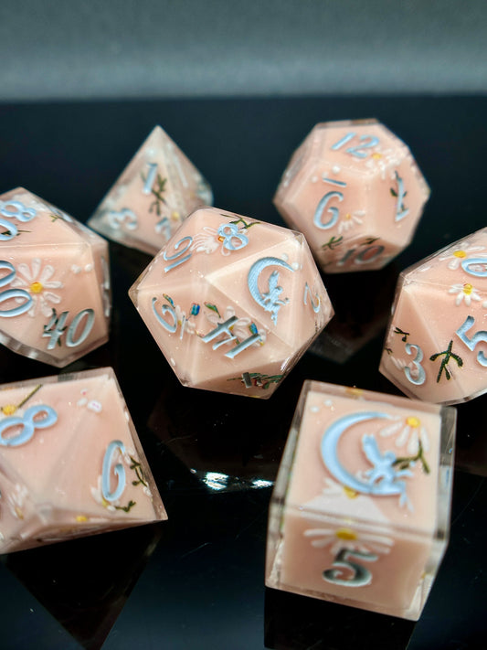 "Just Peachy" 7pc Dice Set