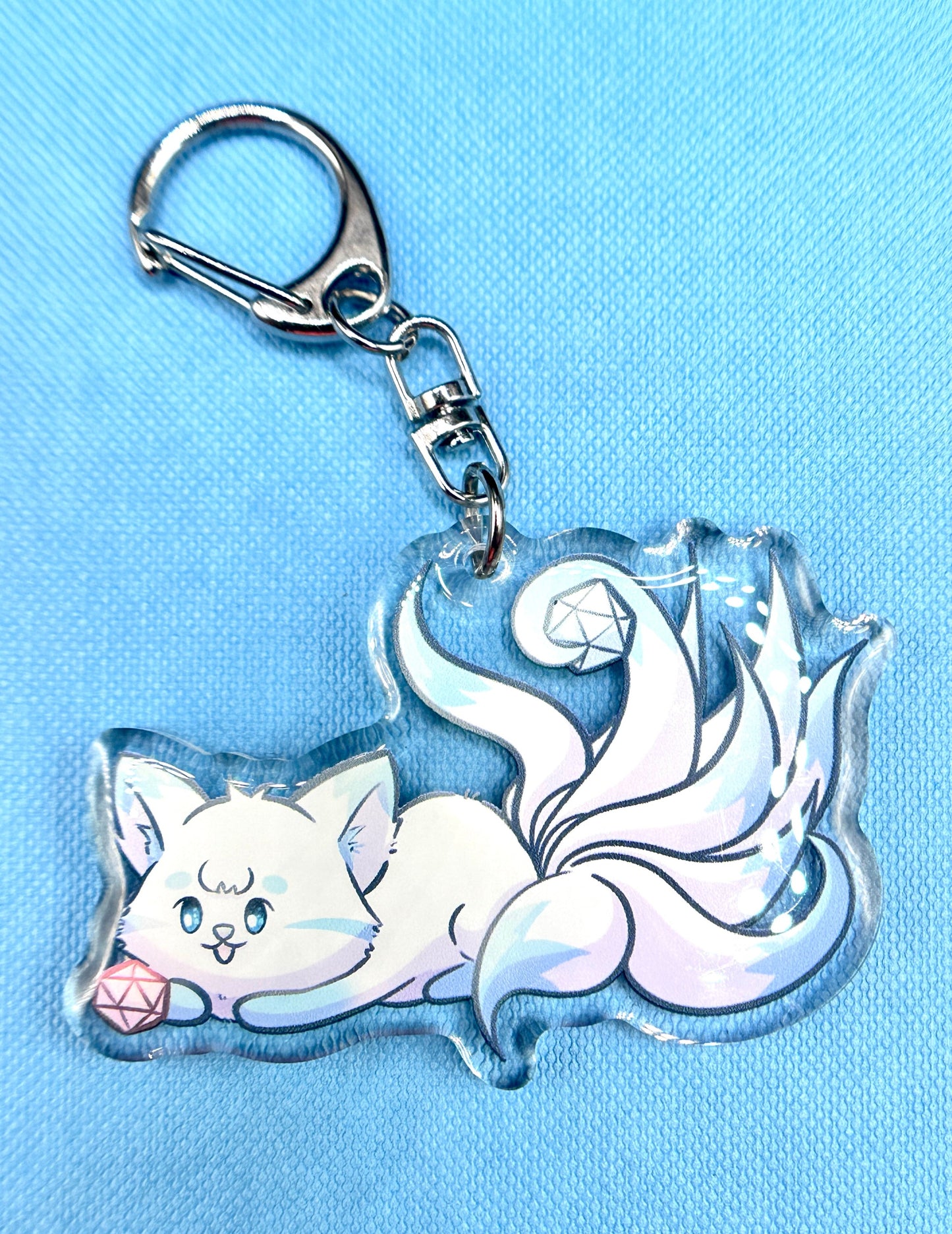 Dice Kitsune Keychain