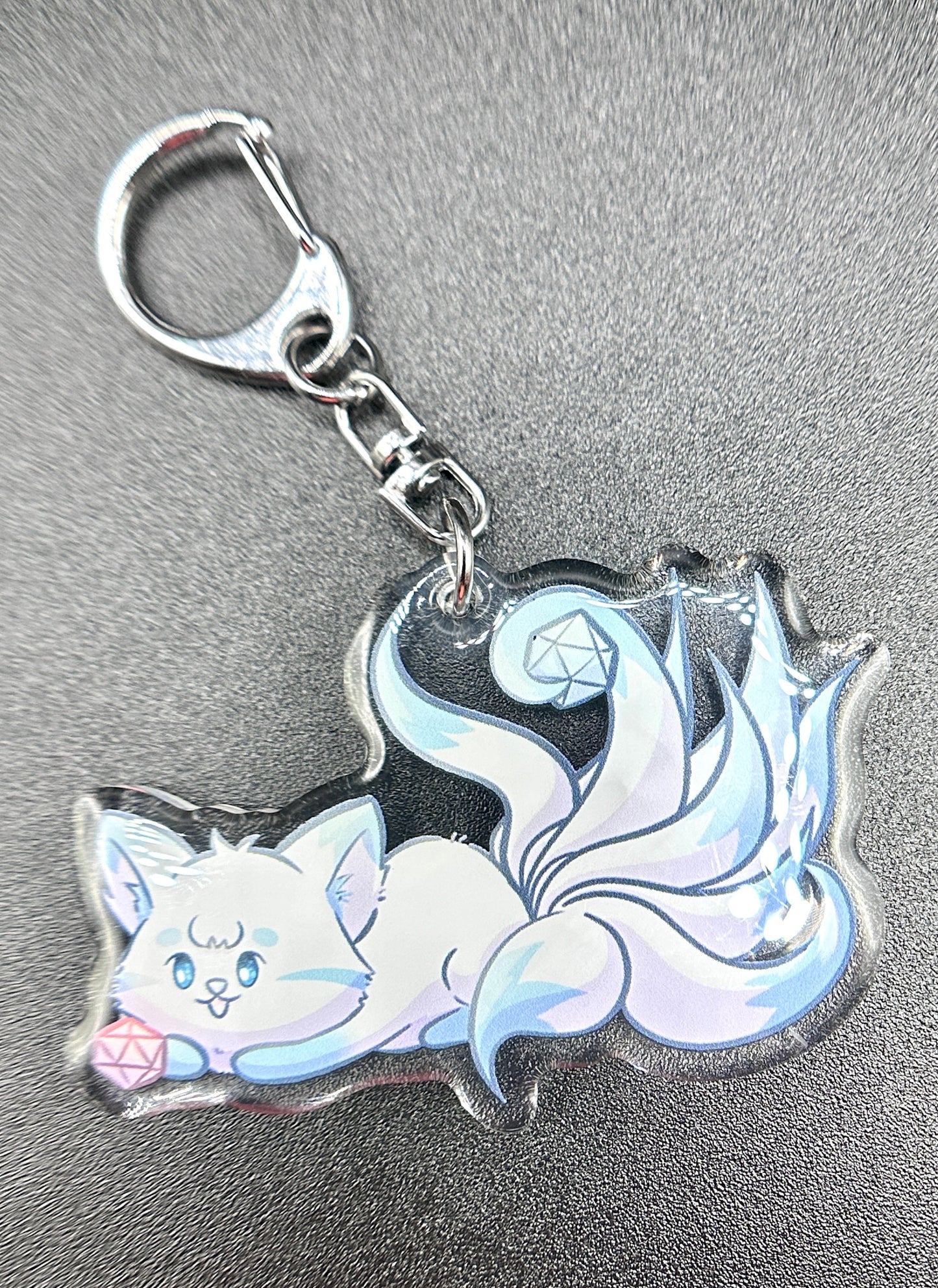 Dice Kitsune Keychain