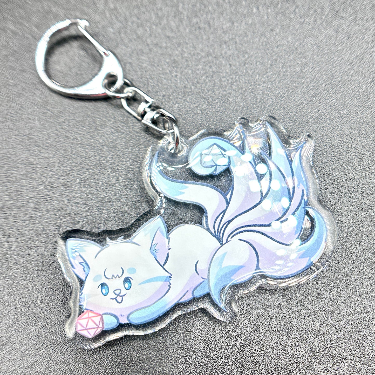 Dice Kitsune Keychain