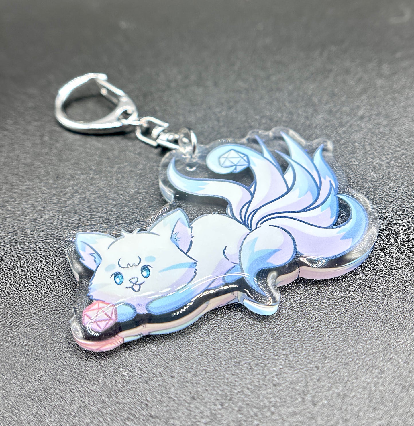 Dice Kitsune Keychain