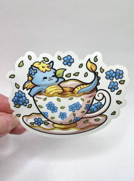 Blue Teacup Dragon Sticker