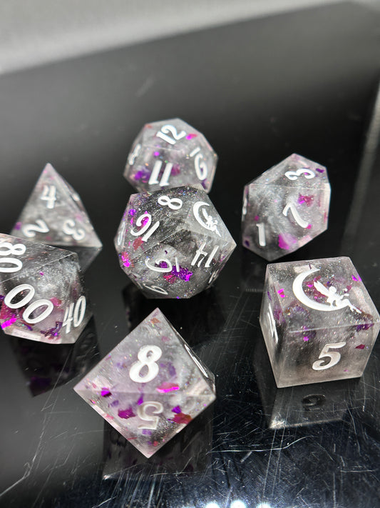 "Aromantic Artifact" 7Pc Ace/Demi Pride Dice Set