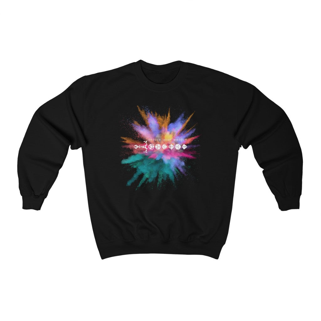 Color Spray Dice Sword Unisex Crewneck Sweatshirt