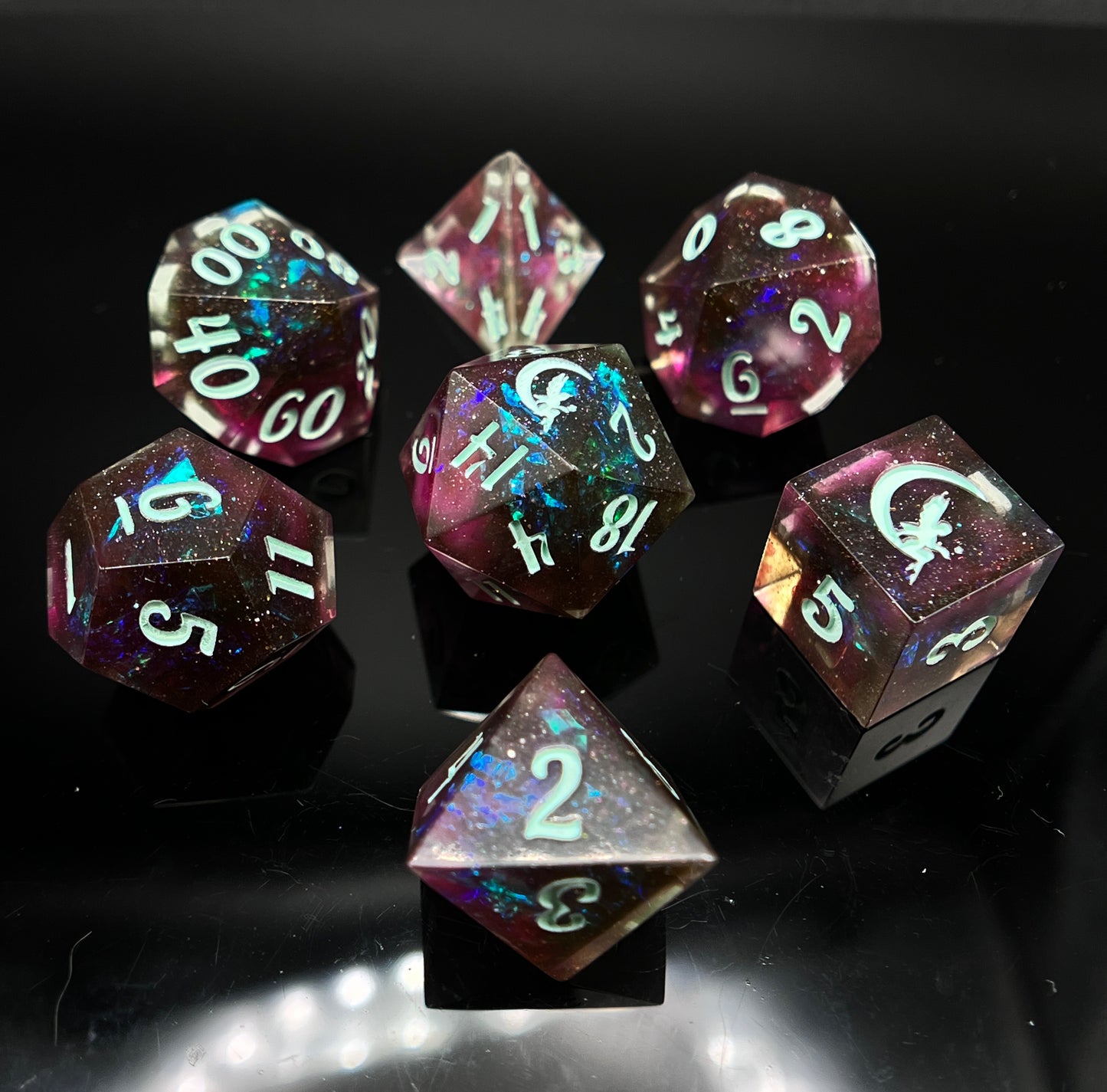 "Nebula's Glow" 7pc Dice Set