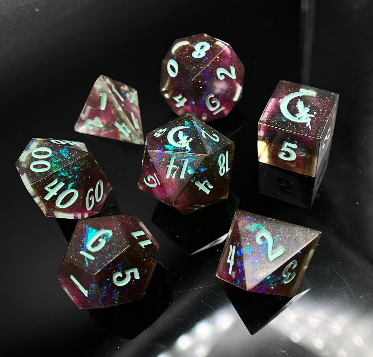 "Nebula's Glow" 7pc Dice Set