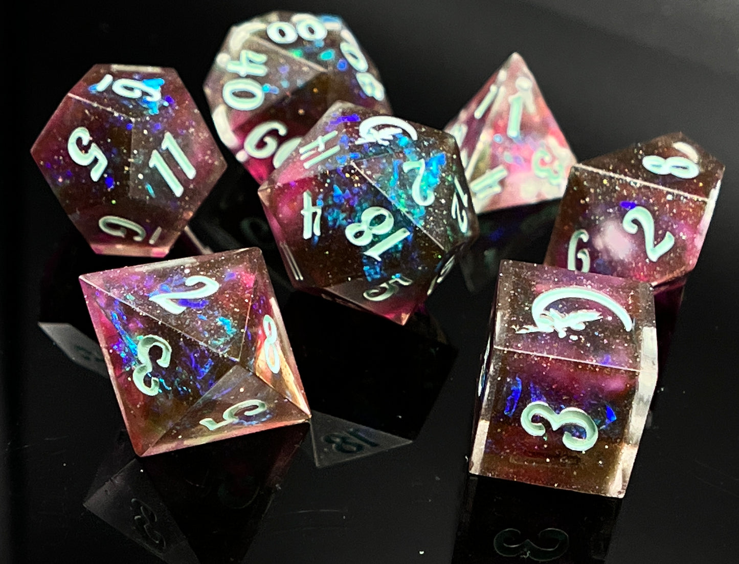 "Nebula's Glow" 7pc Dice Set