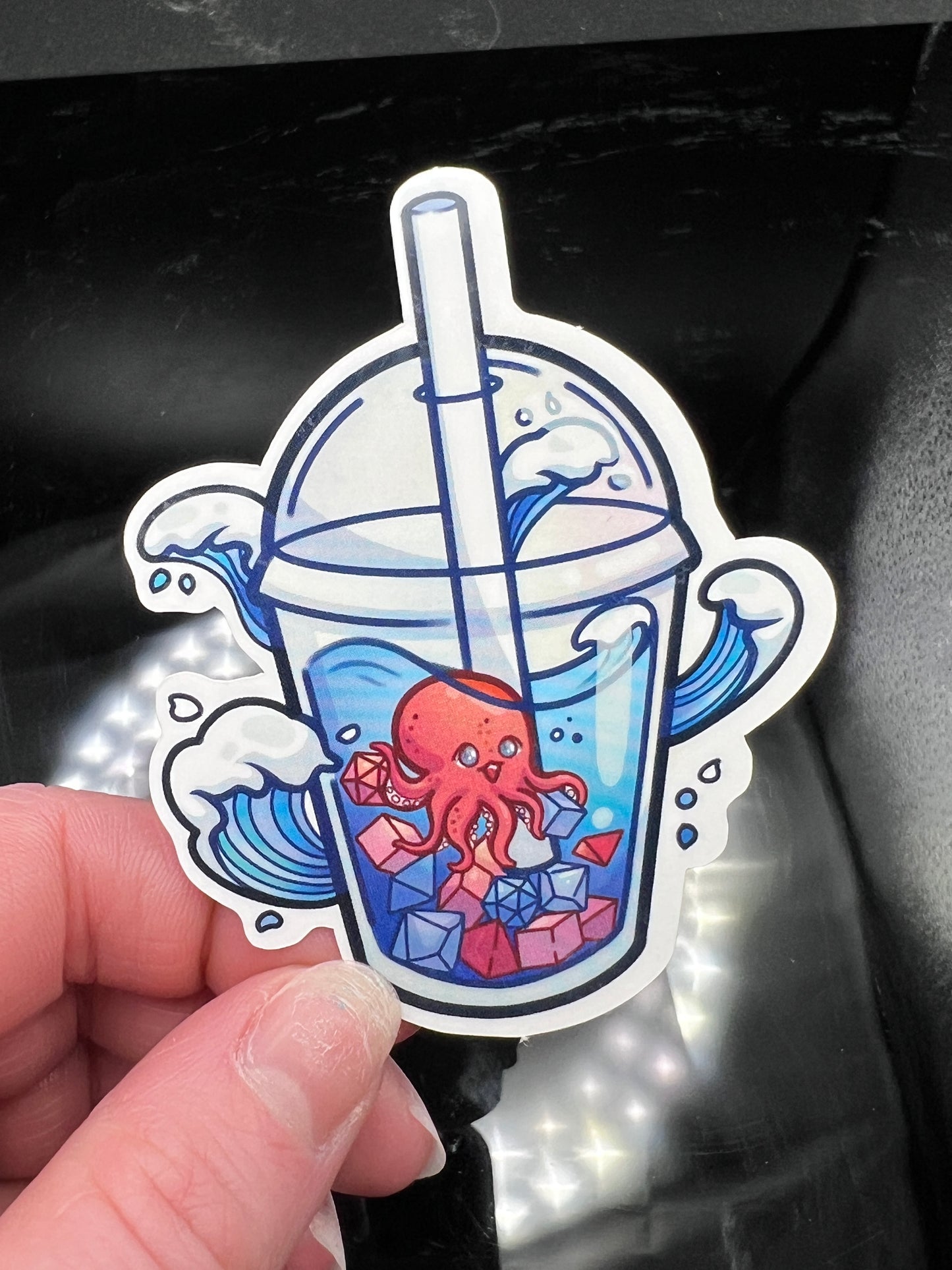 Baby Kraken Dice Boba Sticker