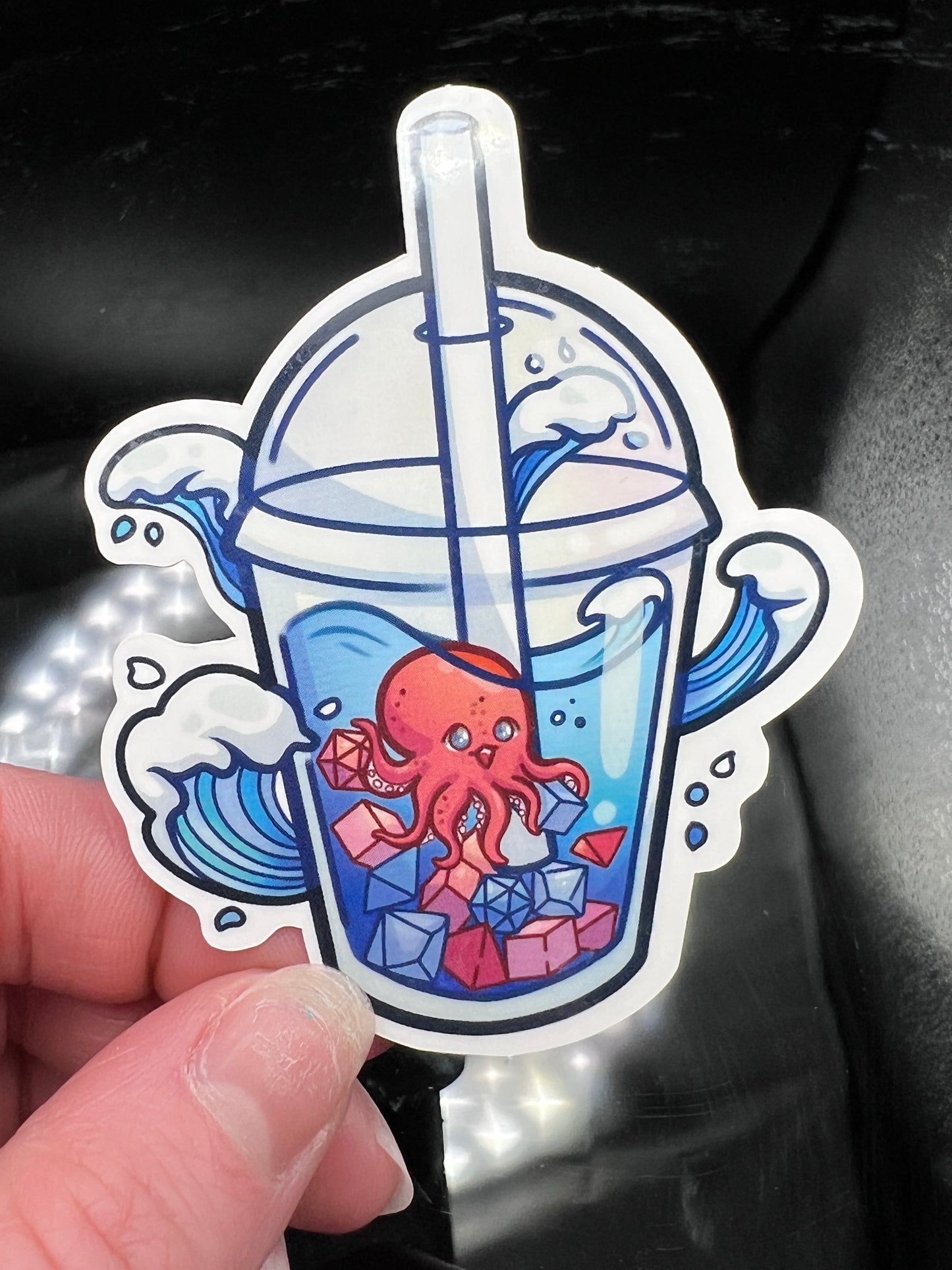 Baby Kraken Dice Boba Sticker