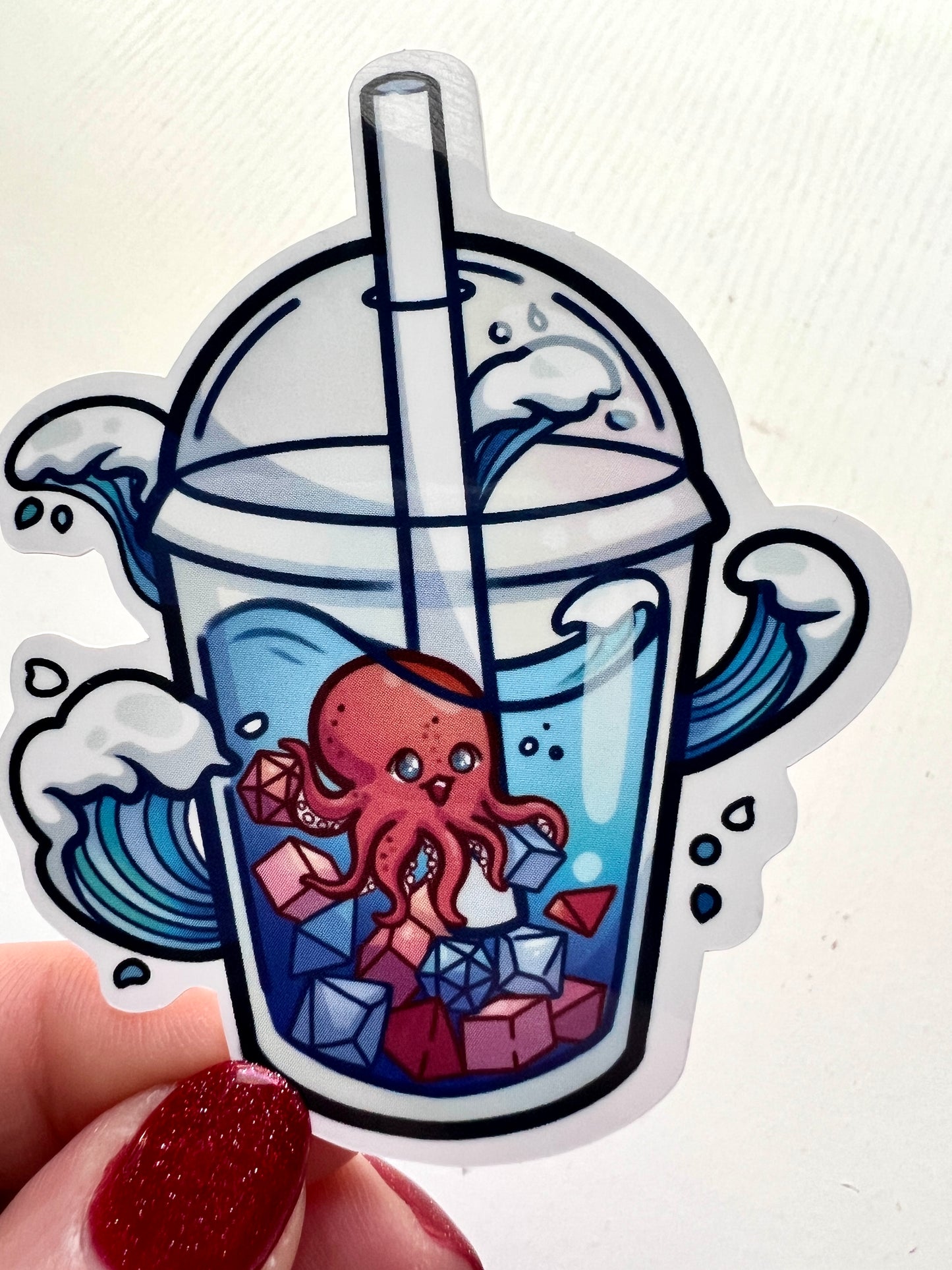 Baby Kraken Dice Boba Sticker