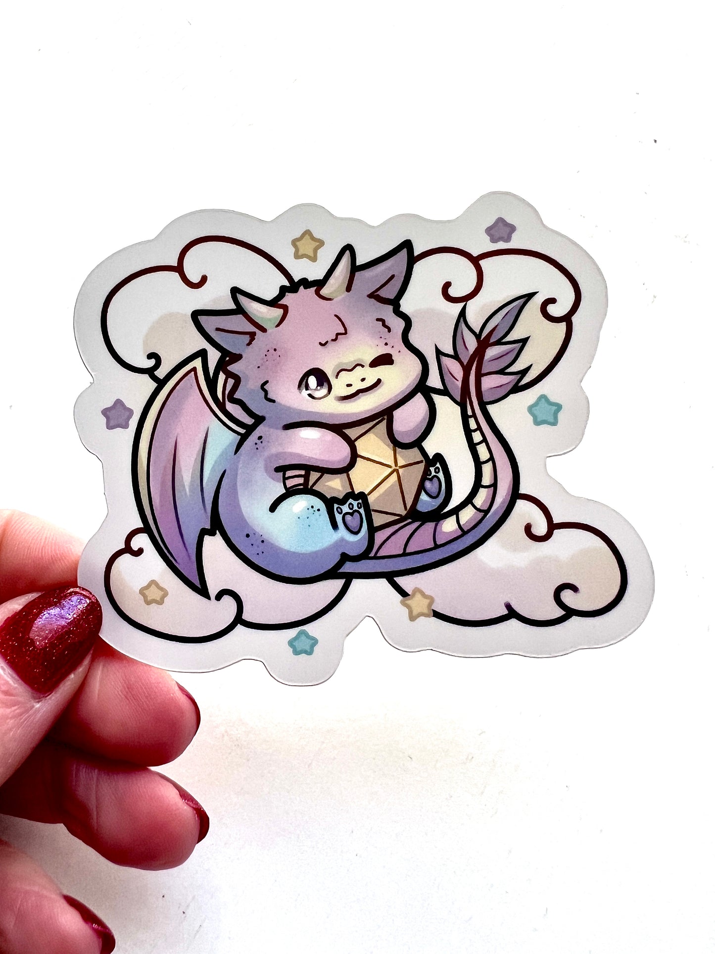 Rainbow Chibi Dragon Sticker