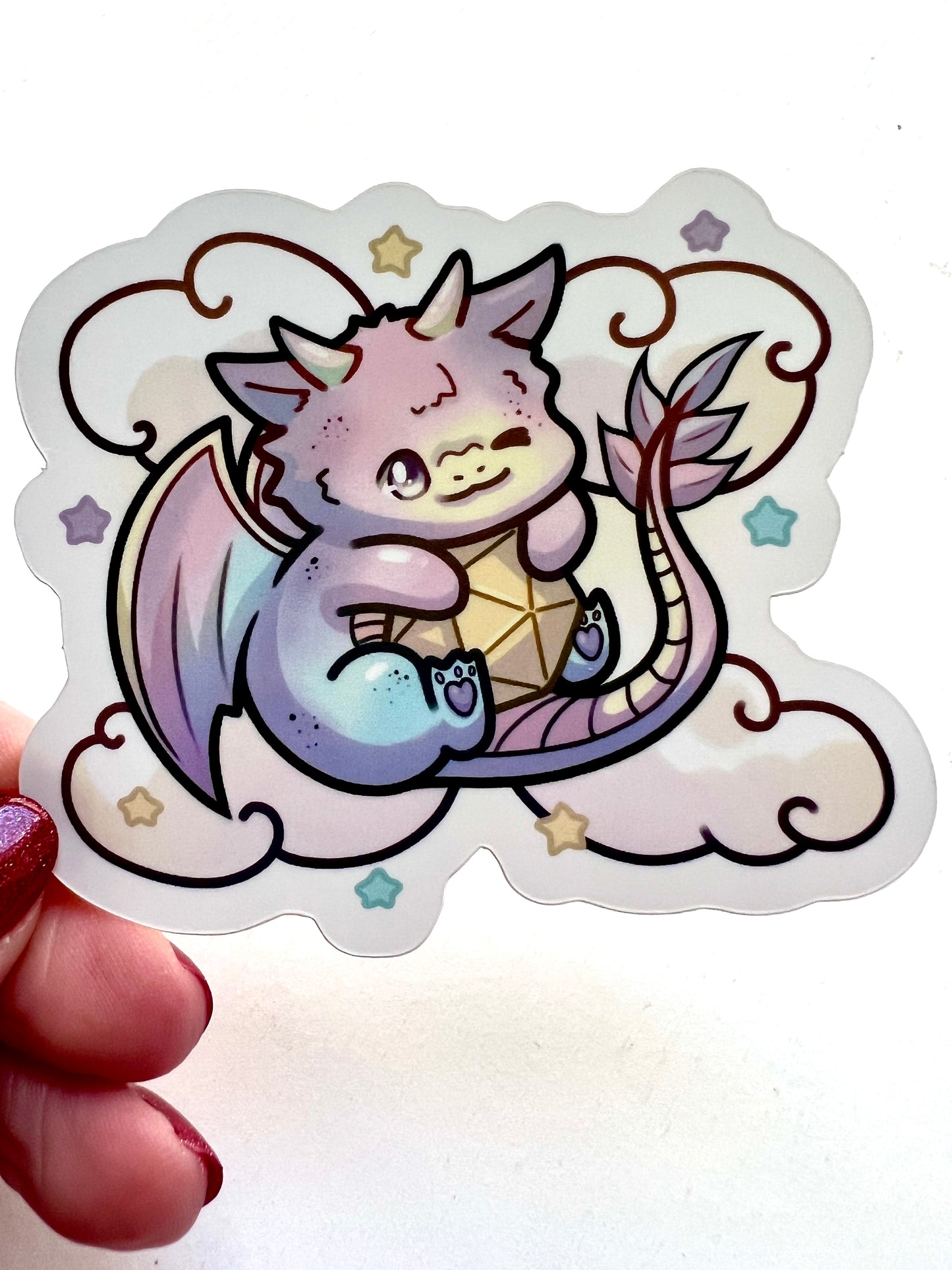 Rainbow Chibi Dragon Sticker