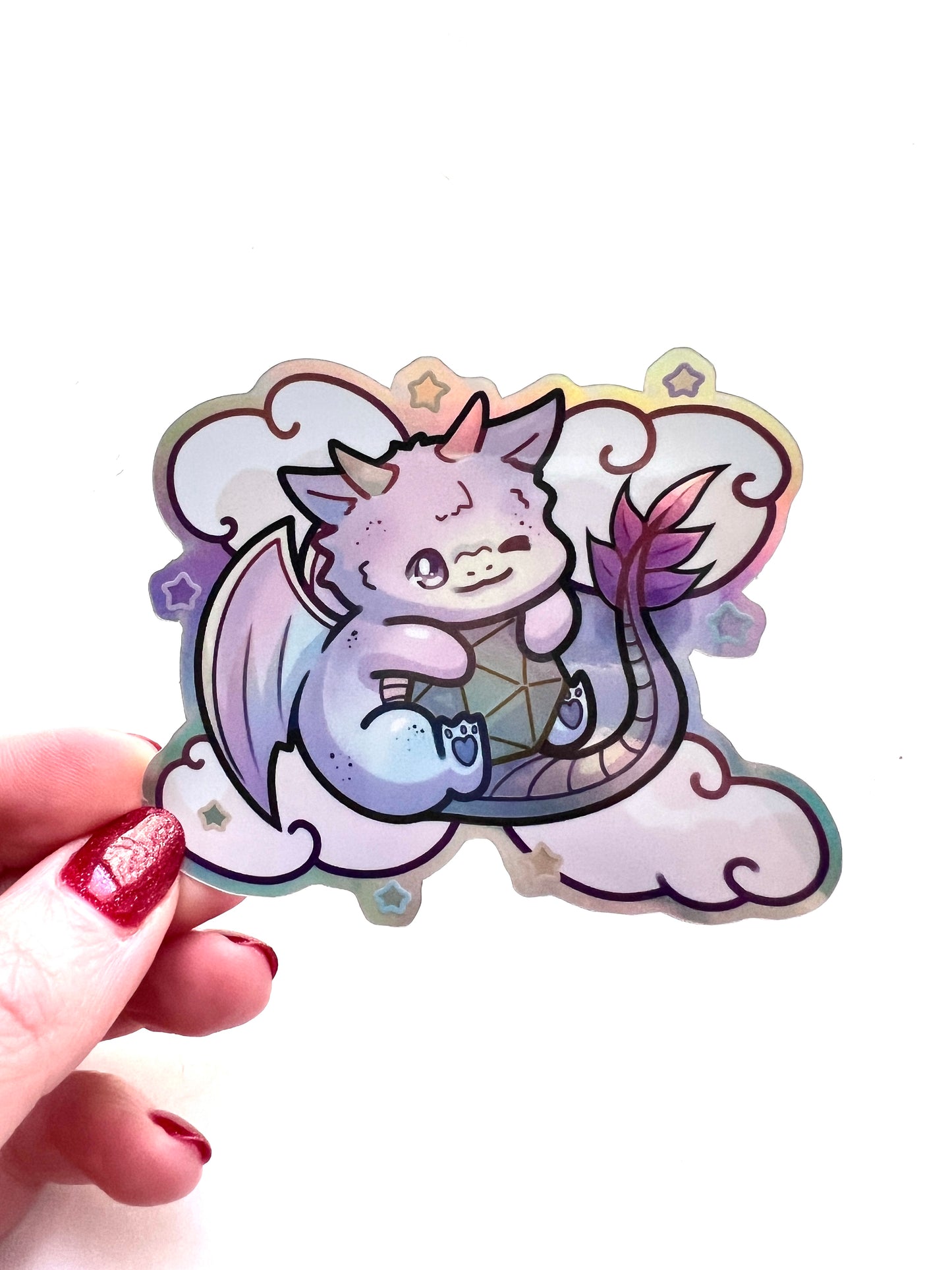 Rainbow Chibi Dragon Sticker