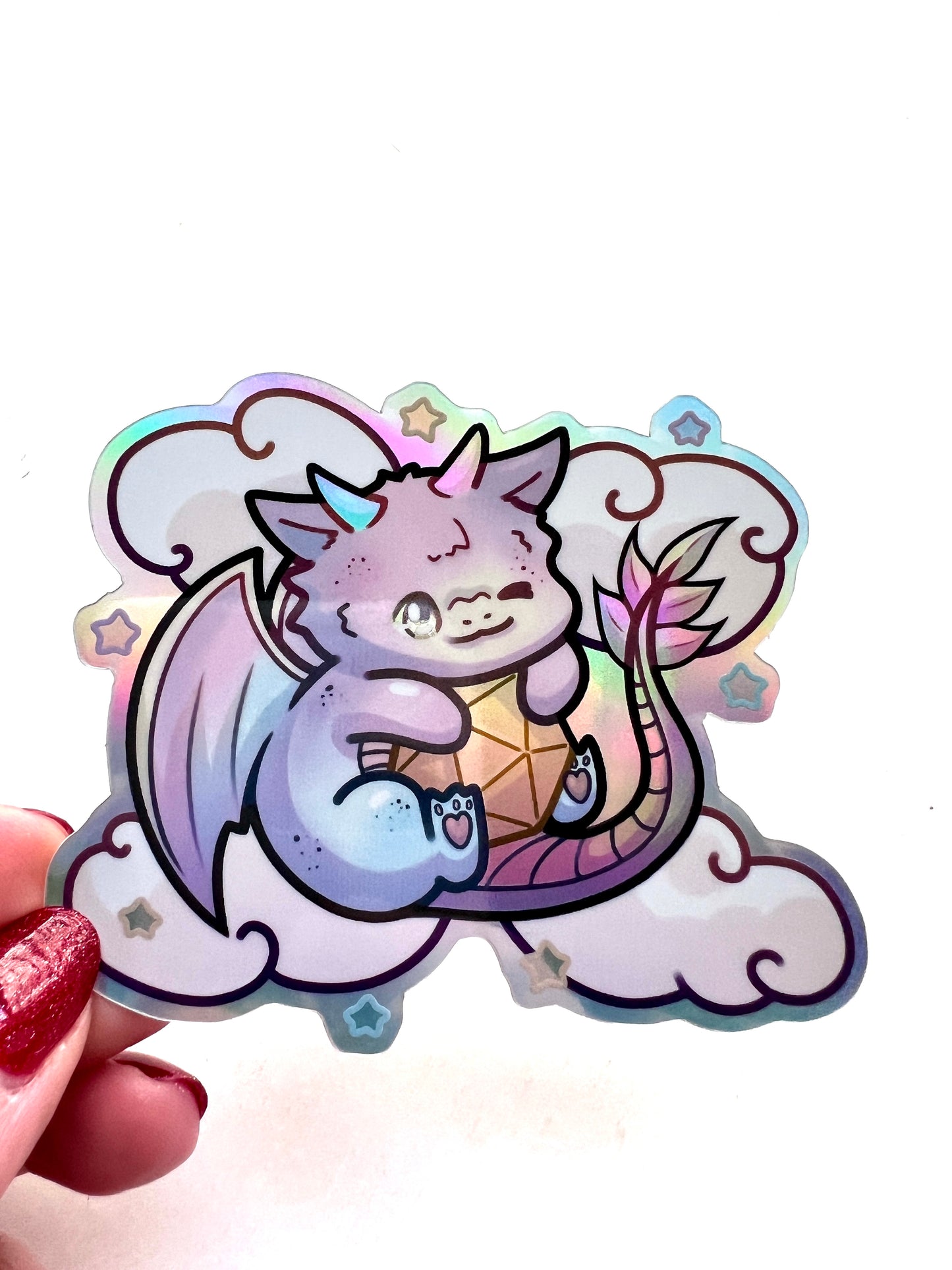 Rainbow Chibi Dragon Sticker