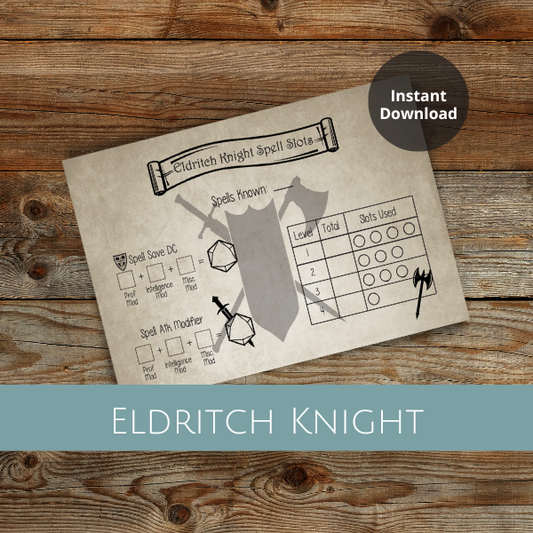 Eldritch Knight Spell Tracker - Instant Download