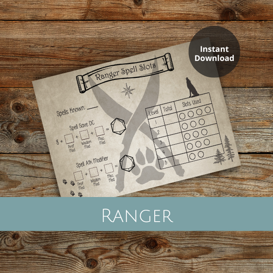 Ranger Spell Tracker - Instant Download