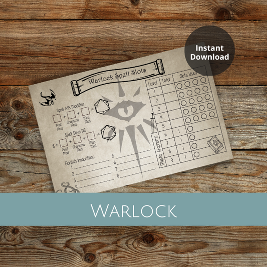 Warlock Spell Tracker - Instant Download