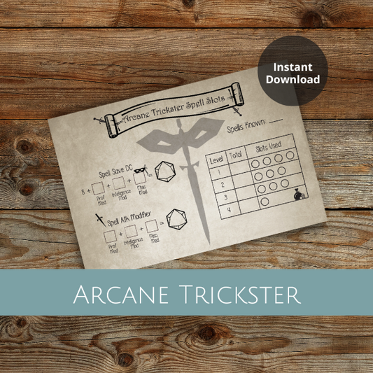 Arcane Trickster Spell Tracker - Instant Download