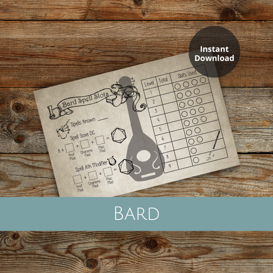 Bard Spell Tracker - Instant Download