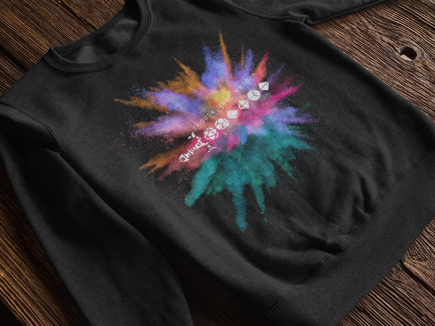 Color Spray Dice Sword Unisex Crewneck Sweatshirt