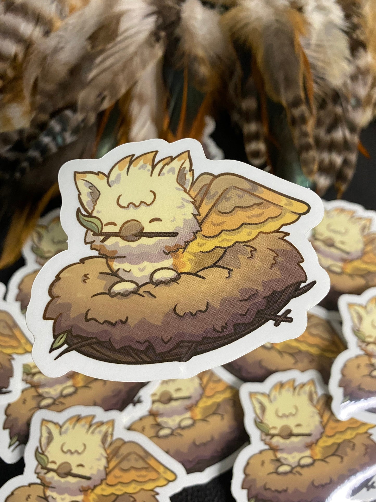 Baby Griffon in Nest Sticker