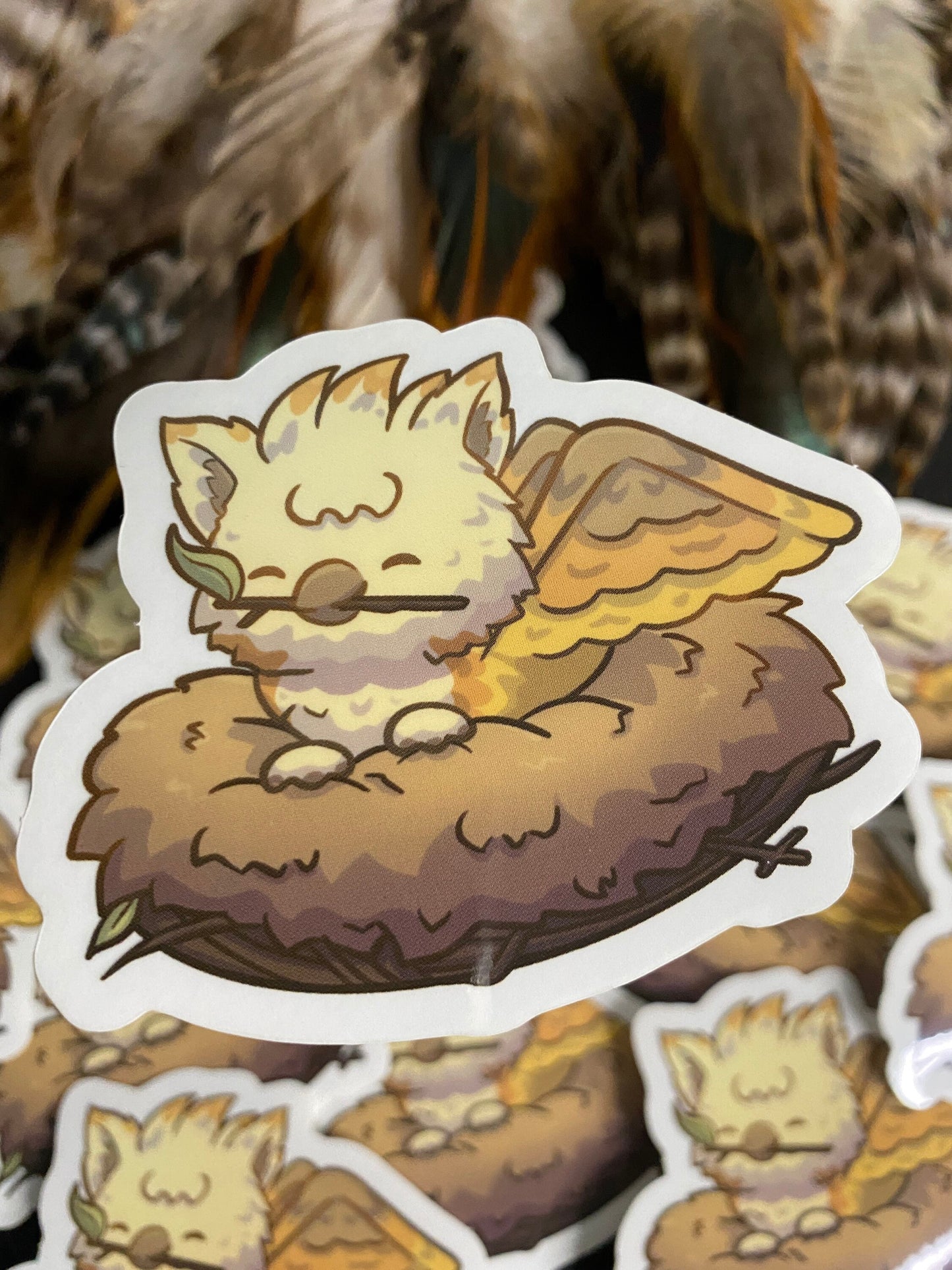 Baby Griffon in Nest Sticker