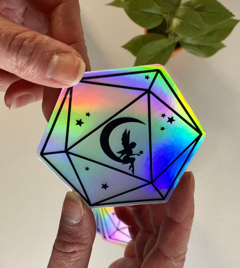 Holographic D20 Fairy Sticker