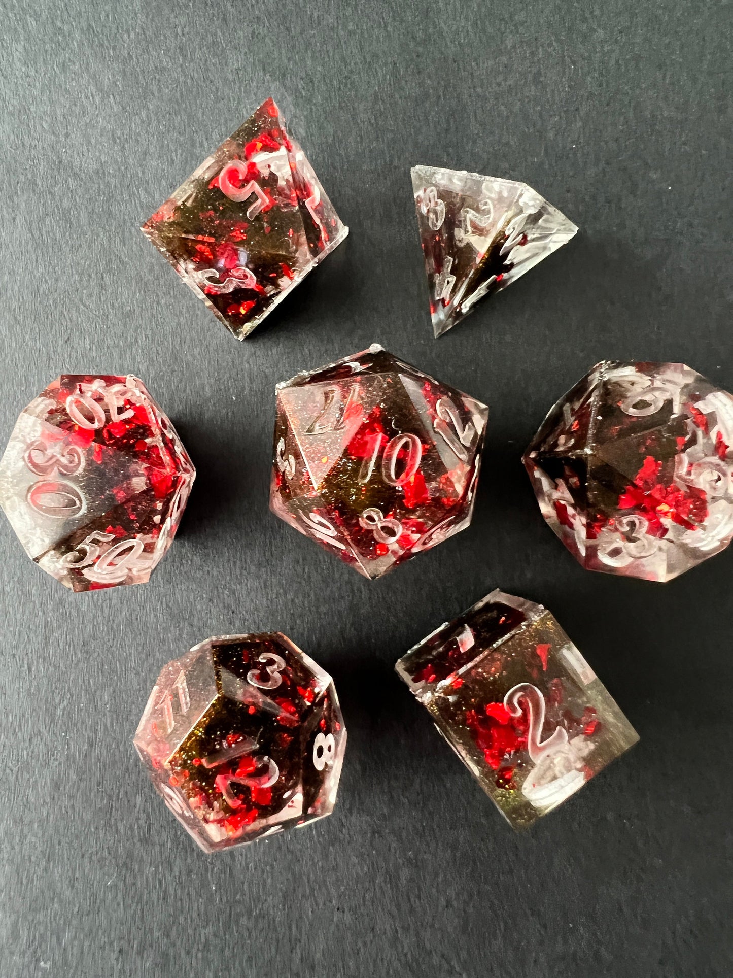 "Vampiric Touch" 7pc Dice Set