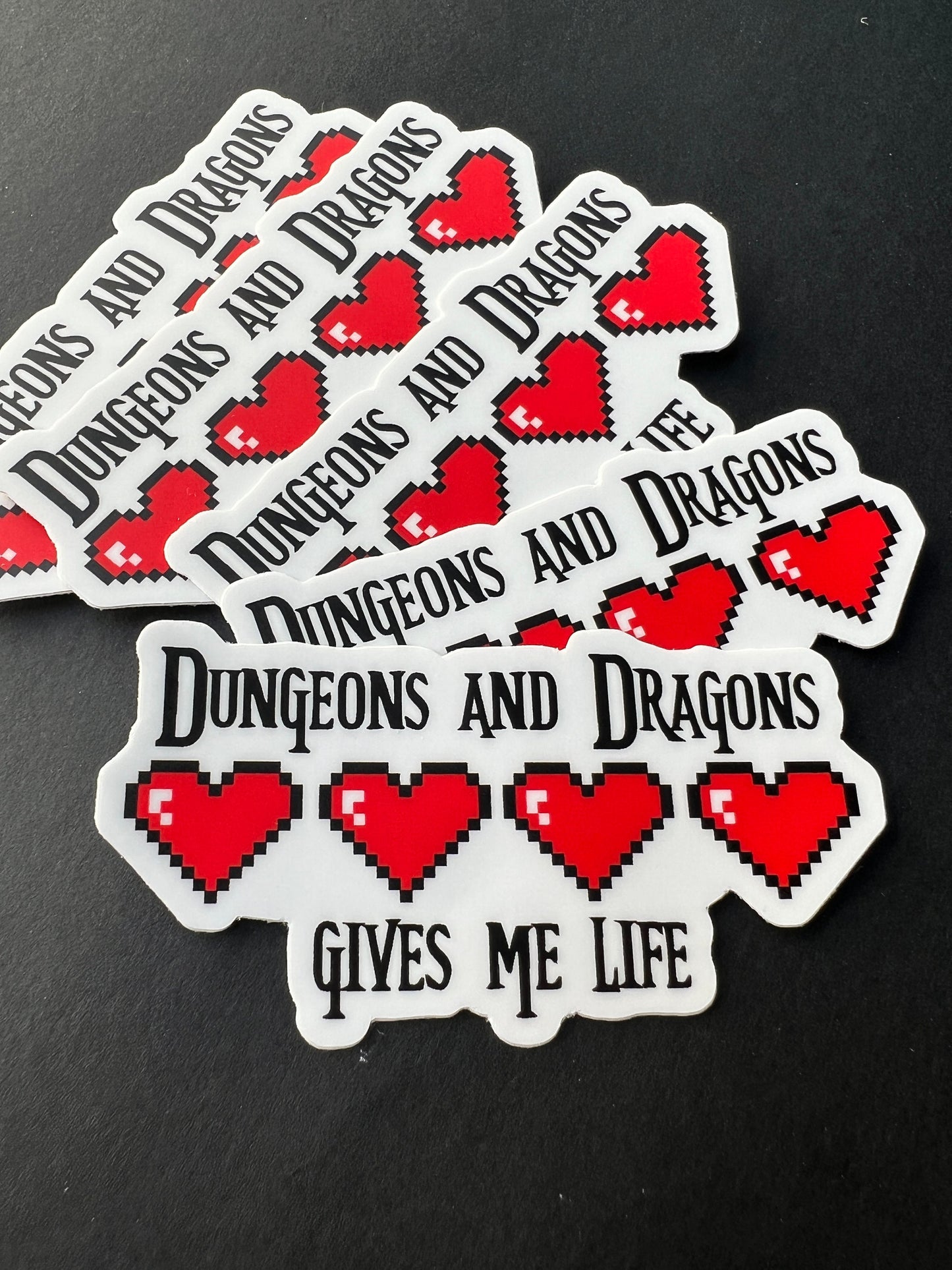 Dungeons & Dragons Life 8-Bit Hearts Sticker