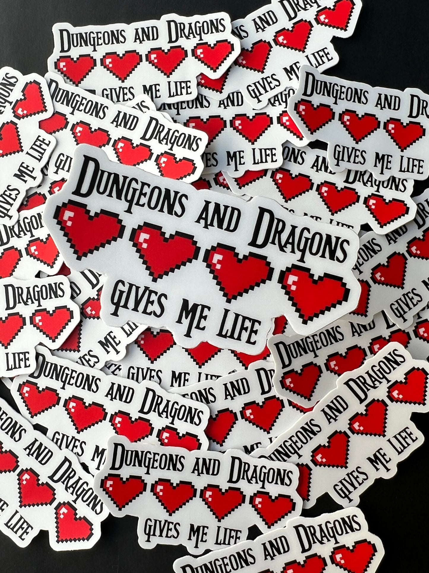 Dungeons & Dragons Life 8-Bit Hearts Sticker