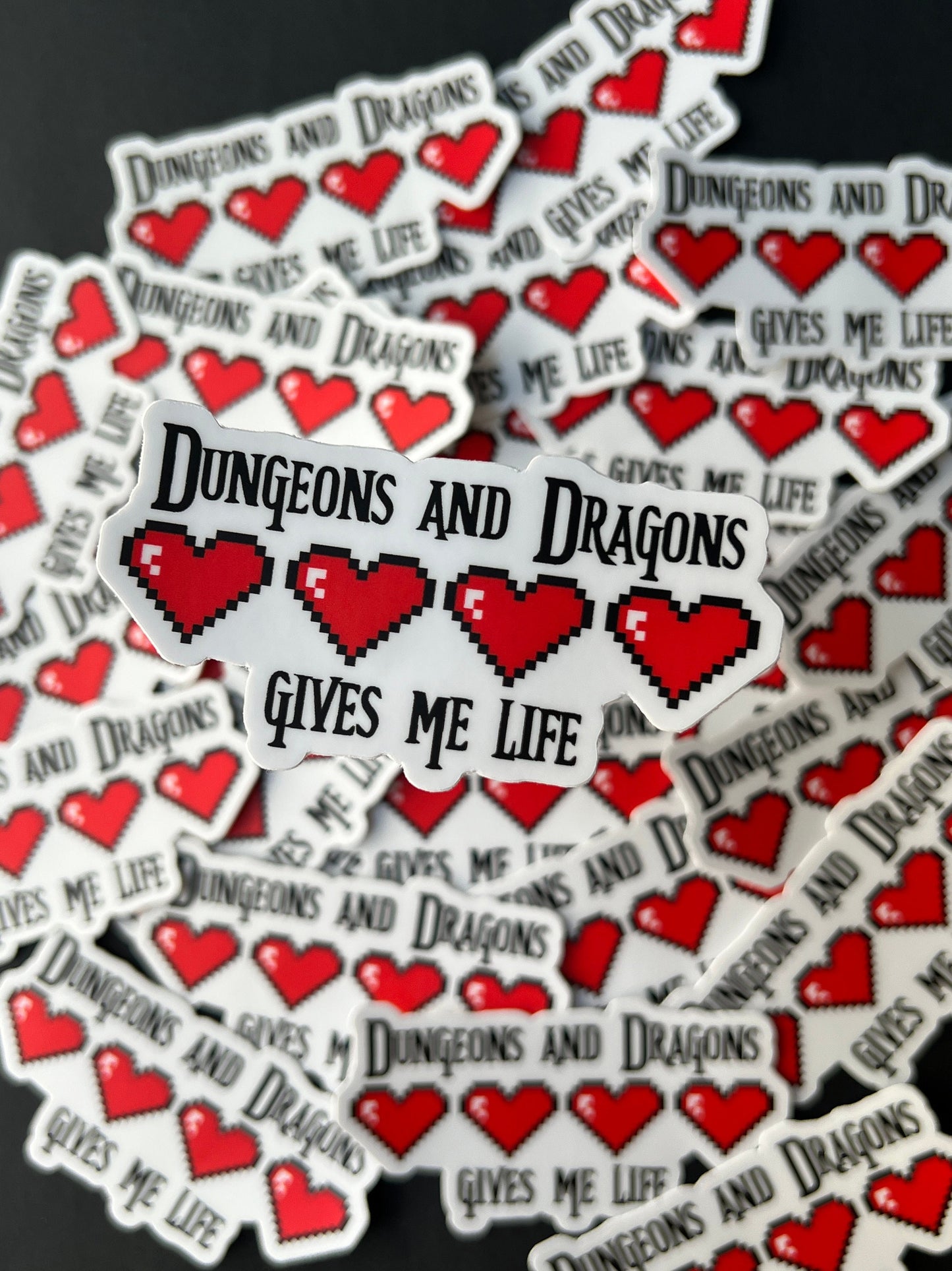 Dungeons & Dragons Life 8-Bit Hearts Sticker